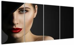 Mivali Tablou - Portretul femeii cu pălărie, din patru bucăți 160x80 cm (V023421V16080)