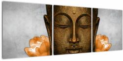 Mivali Tablou cu statuie cu detaliu a feței, din trei bucăți 120x40 cm (V021963V12040)