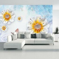 Mivali Fototapet - Compoziție cu flori și fluturi, vlies, 343x238 cm (T100376TQ7)