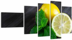 Mivali Tablou cu lămâie și mentă pe masă, din cinci bucăți 110x60 cm (V020884V11060)