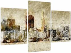 Mivali Tablou - Oraș artistic, din trei bucăți 90x60 cm (V023898V90603PCS)