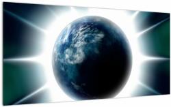 Mivali Tablou pe sticlă cu planeta iluminată, dintr-o bucată 100x50 cm pe sticlă (V020816V10050GD)