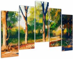 Mivali Tablou - Pădure de vară însorită, pictură, din cinci bucăți 125x90 cm (V023200V12590)