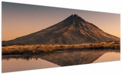 Mivali Tablou oglindirea muntelui Taranaki, Noua Zeelanda, dintr-o bucată 250x125 cm (V021545V250125)