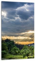 Mivali Tablou cu peisaj și raze de soare, dintr-o bucată 20x30 cm (V020694V2030)