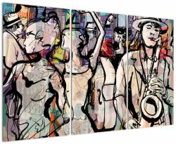 Mivali Tablou - Seara de jazz, din trei bucăți 120x80 cm (V023533V120803PCS)