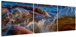 Mivali Tablou detailat - apa între pietre, din trei bucăți 150x50 cm (V020317V15050)