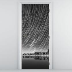 Mivali Fototapet pentru ușă - Cerul înstelat alb-negru (D020825D95205)