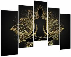 Mivali Tablou - Silueta într-o floare de lotus, din cinci bucăți 125x90 cm (V023607V12590)