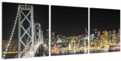 Mivali Tablou cu podul Brooklin și New York, din trei bucăți 90x30 cm (V020911V9030)