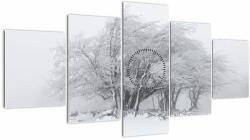 Mivali Tablou - Iarnă albă (cu ceas), din cinci bucăți 150x80 cm cu ceas (V022824V15080C)