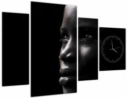Mivali Tablou - Femeie africană (cu ceas), din patru bucăți 110x75 cm cu ceas (V021579V11075C)