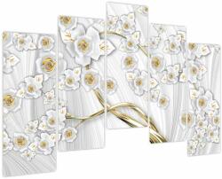 Mivali Tablou - Copac cu decor auriu, din cinci bucăți 125x90 cm (V023983V12590)