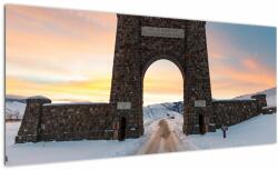 Mivali Tablou cu poarta, Yellowstone, dintr-o bucată 100x40 cm (V021605V10040)