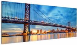 Mivali Tablou - Podul Benjamin Franklin, Philadelphia, dintr-o bucată 145x58 cm (V023187V14558)