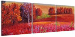 Mivali Tablou - Peisaj roșu, din trei bucăți 120x40 cm (V023267V12040)