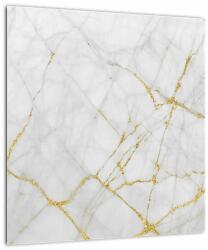 Mivali Tablou - Marmură alb- auriu, dintr-o bucată 40x40 cm (V022958V4040)