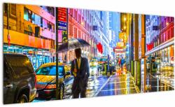 Mivali Tablou - Oraș în lumina neoanelor, dintr-o bucată 100x40 cm (V022835V10040)