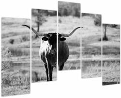 Mivali Tablou - Vacă, alb-negru, din cinci bucăți 125x90 cm (V023978V12590)