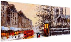 Mivali Tablou - Pictură oraș iarna, dintr-o bucată 145x58 cm (V023893V14558)