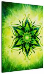 Mivali Tablou - Mandala de flori, fundal verde, dintr-o bucată 50x70 cm (V023489V5070)