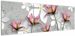 Mivali Tablou cu abstracție florală, din trei bucăți 150x50 cm (V022186V15050)