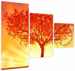 Mivali Tablou - Copac în lumina soarelui (cu ceas), din trei bucăți 90x70 cm cu ceas (V022659V9070C)