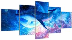 Mivali Tablou - Balena spațială, din cinci bucăți 150x80 cm (V023019V150805PCS)