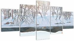Mivali Tablou - Vulpe în peisaj de iarnă, din cinci bucăți 150x80 cm (V023112V150805PCS)