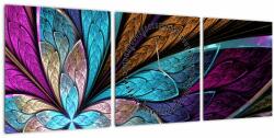 Mivali Tablou - Floare, abstracție (cu ceas), din trei bucăți 90x30 cm cu ceas (V023132V9030C)