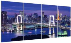 Mivali Tablou metropolei nocture, din patru bucăți 160x80 cm (V022195V16080)