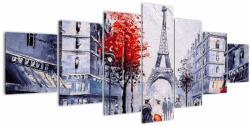 Mivali Tablou - Străzi din Paris, pictură în ulei, din șapte bucăți 210x100 cm (V023083V210100)