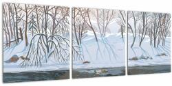 Mivali Tablou - Vulpe în peisaj de iarnă, din trei bucăți 90x30 cm (V023112V9030)