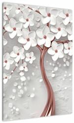 Mivali Tablou - Imaginea copacului alb cu flori albe, rosegold, dintr-o bucată 50x70 cm (V022754V5070)