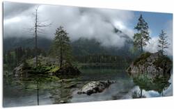 Mivali Tablou pe sticlă cu pomi în lac, dintr-o bucată 100x50 cm pe sticlă (V021702V10050GD)