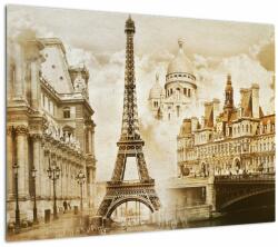 Mivali Tablou pe sticlă - Monumente din Paris, dintr-o bucată 70x50 cm pe sticlă (V023308V7050GD)