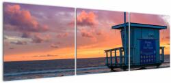 Mivali Tablou de pe plaja Santa Monica, din trei bucăți 150x50 cm (V021533V15050)