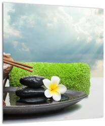 Mivali Tablou pe sticlă - Spa and relax, dintr-o bucată 40x40 cm pe sticlă (V021279V4040GD)