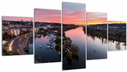 Mivali Tablou cu Praga nocturnă, din cinci bucăți 150x80 cm (V020968V150805PCS)