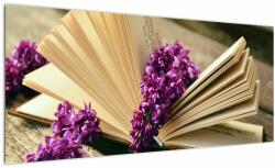 Mivali Tablou cu cartea și lavanda, dintr-o bucată 100x40 cm (V020873V10040)