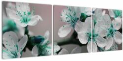 Mivali Tablou cu floare - turcoaz, din trei bucăți 120x40 cm (V020677V12040)