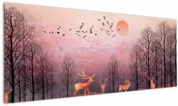 Mivali Tablou - Căprioare în strălucirea apusului de soare, dintr-o bucată 145x58 cm (V022855V14558)