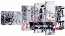 Mivali Tablou - Strada din Paris, pictură în ulei, din cinci bucăți 110x60 cm (V023509V11060)
