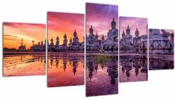Mivali Tablou - Buddha la apus (cu ceas), din cinci bucăți 150x80 cm cu ceas (V022840V15080C)