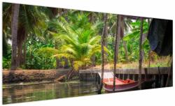 Mivali Tablou - Nava din lemn în canal , Thailand, dintr-o bucată 250x125 cm (V021513V250125)