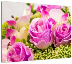 Mivali Tablou pe sticlă cu trandafiri, dintr-o bucată 70x50 cm pe sticlă (V020888V7050GD)