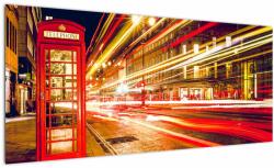 Mivali Tablou cu căsuța telefonică roșie din Londra, dintr-o bucată 100x40 cm (V021120V10040)