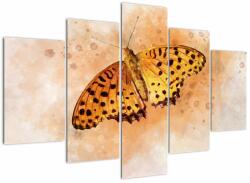 Mivali Tablou - Fluture portocaliu, aquarelă, din cinci bucăți 150x105 cm (V022865V150105)