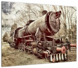 Mivali Tablou pe sticlă cu locomotivă istorică, dintr-o bucată 70x50 cm pe sticlă (V021965V7050GD)