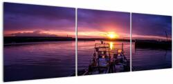 Mivali Tablou cu barci pescărești în port, din trei bucăți 150x50 cm (V021014V15050)